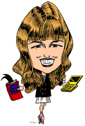 caricature of publishing and marketing specialist Melanie L. Drake